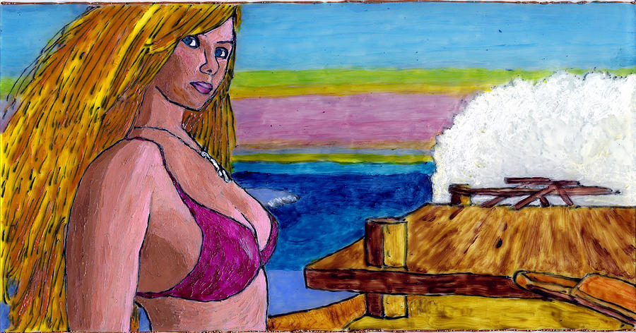 Anistasia at the Beach Painting by Phil Strang