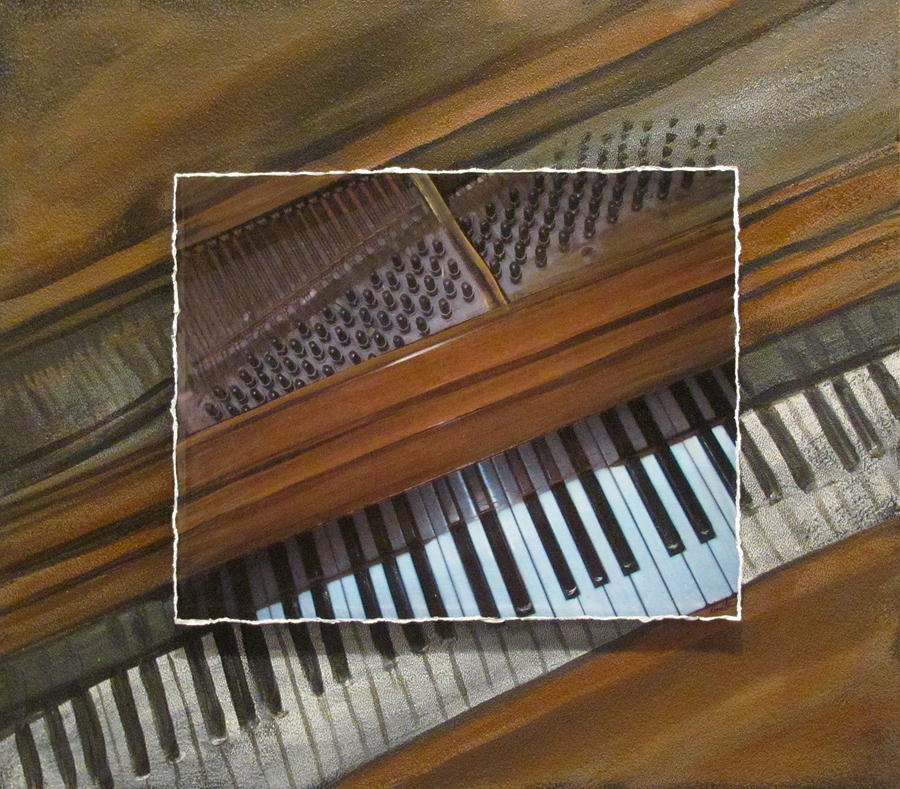 Anitas Piano layered Mixed Media by Anita Burgermeister