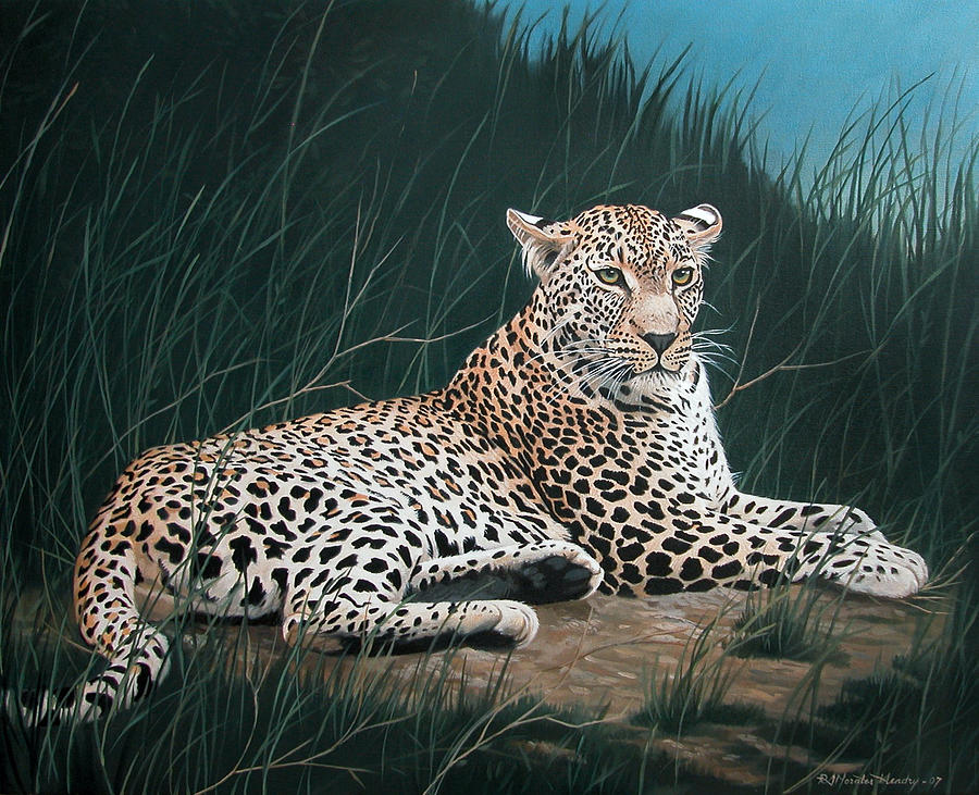 Annoyed Leopard Painting by Ricardo Morales-Hendry - Fine Art America