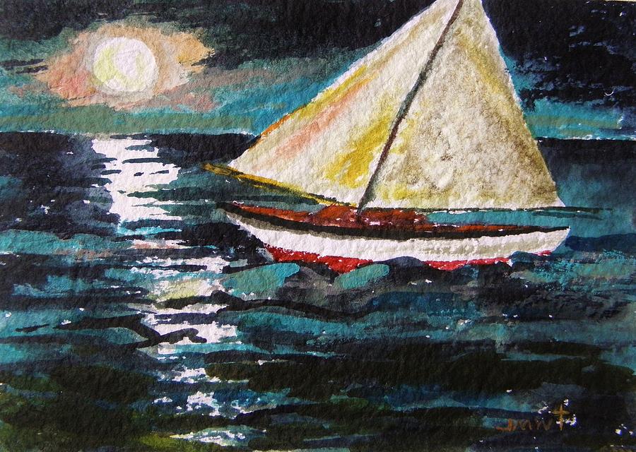 Another Moonlit Sail Painting by John Williams