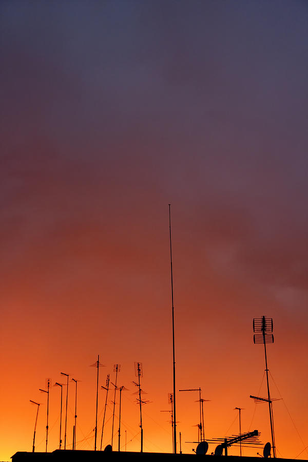 Music Photograph - Antennas On Sunset 2 by Matusciac Alexandru