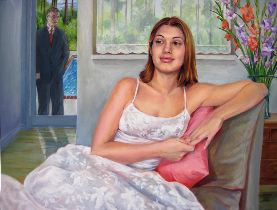 Anticipation - Jasmin contemplates the Prom Painting by Nancy Tilles