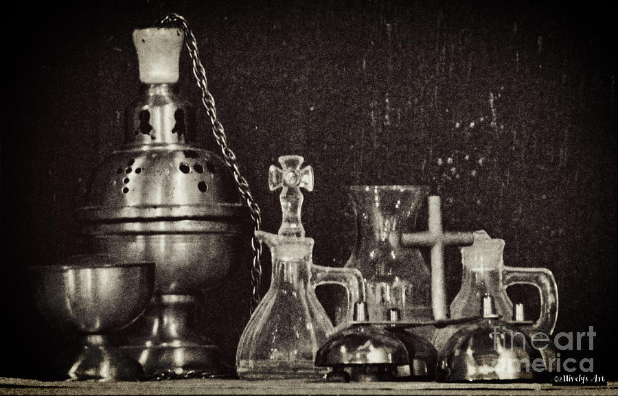 Antique Photograph - Antique Altar Ware by Two Hivelys