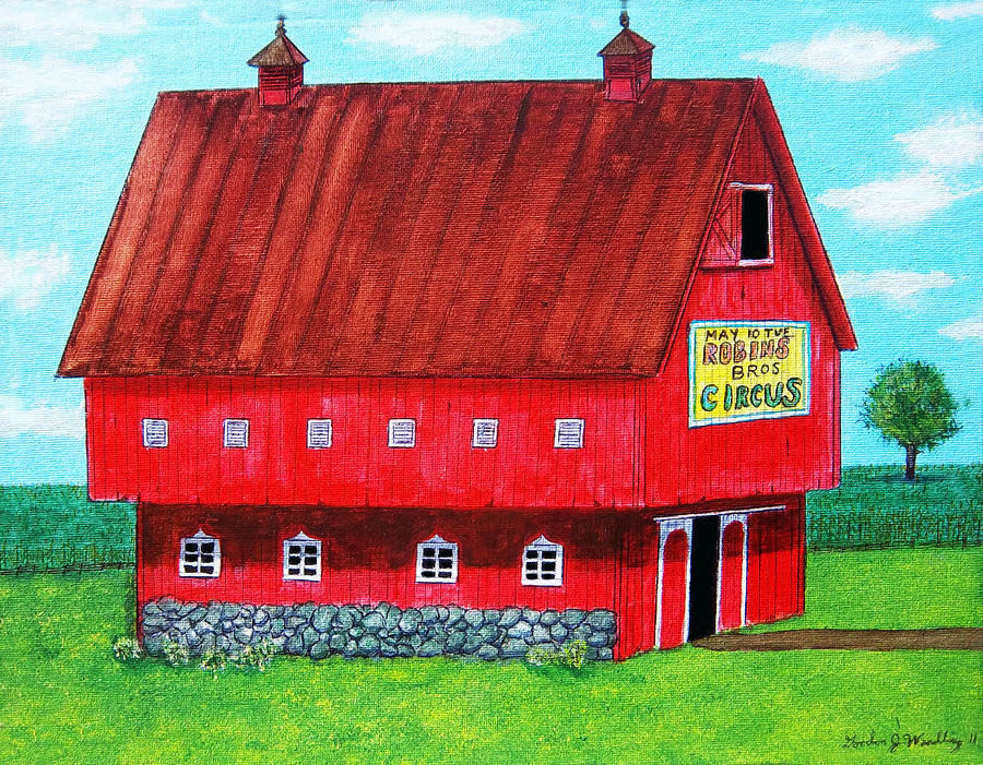 Antique Barn Painting By Gordon Wendling