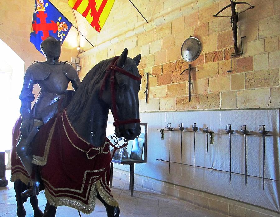 Antique Horse and Knight Rider At Segovia Castle in Spain Photograph by John Shiron