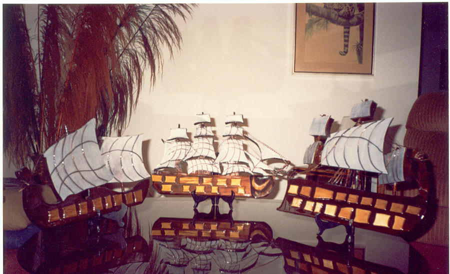 Antique Ships Mixed Media by Val Oconnor