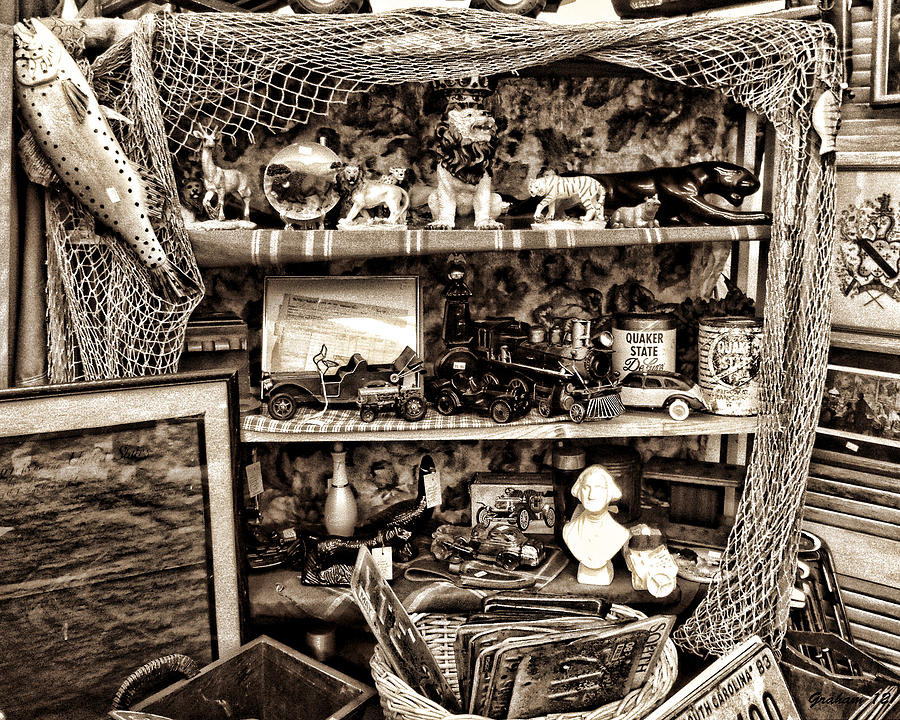 Black And White Photograph - Antique Shop 3 by Dwayne  Graham