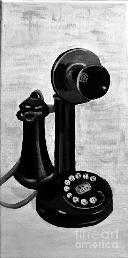 Antique Telephone Painting by Nancy Sisco