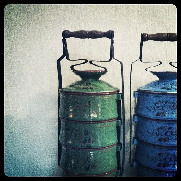 Still Life Photograph - Antique Tiffin Carriers by Michael Ong