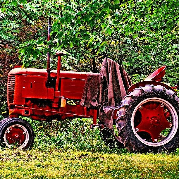 Vintage Photograph - #antique #tractor #farmequipment by Jami Tammerine