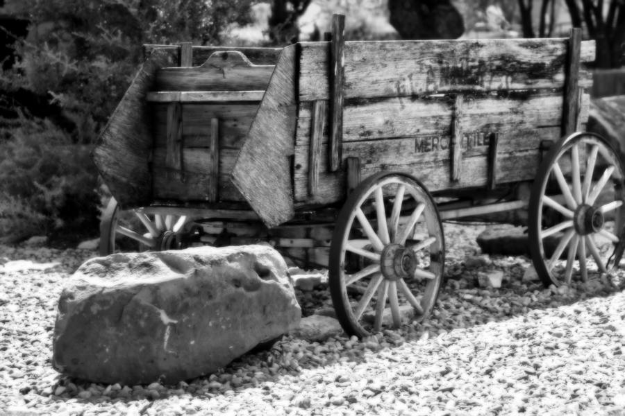 Antique Wagon in B and W 2 Photograph by Linda Phelps