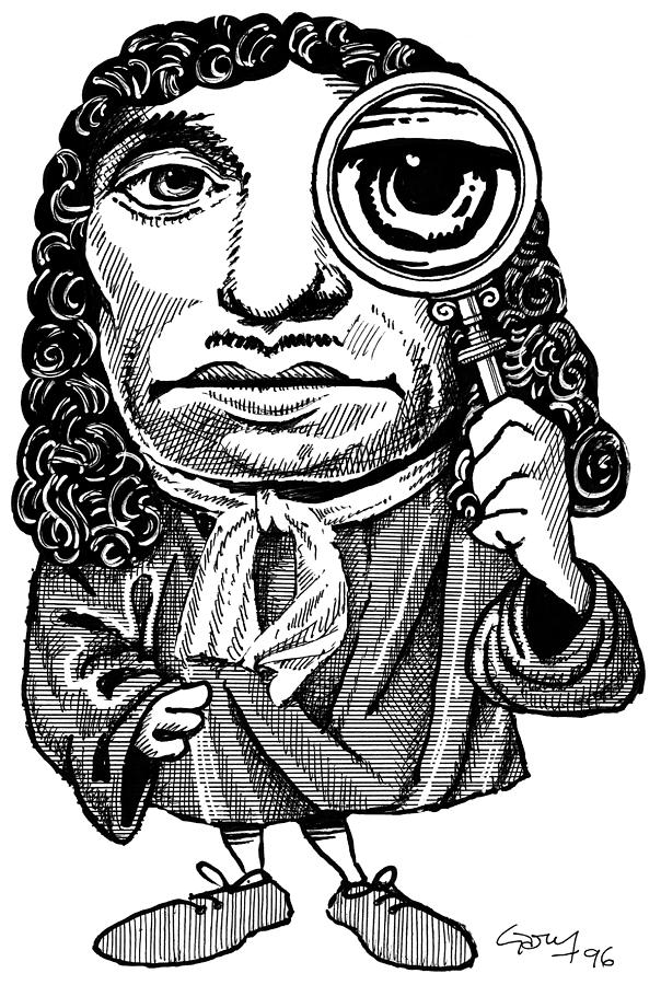 Portrait Photograph - Anton Van Leeuwenhoek, Caricature by Gary Brown