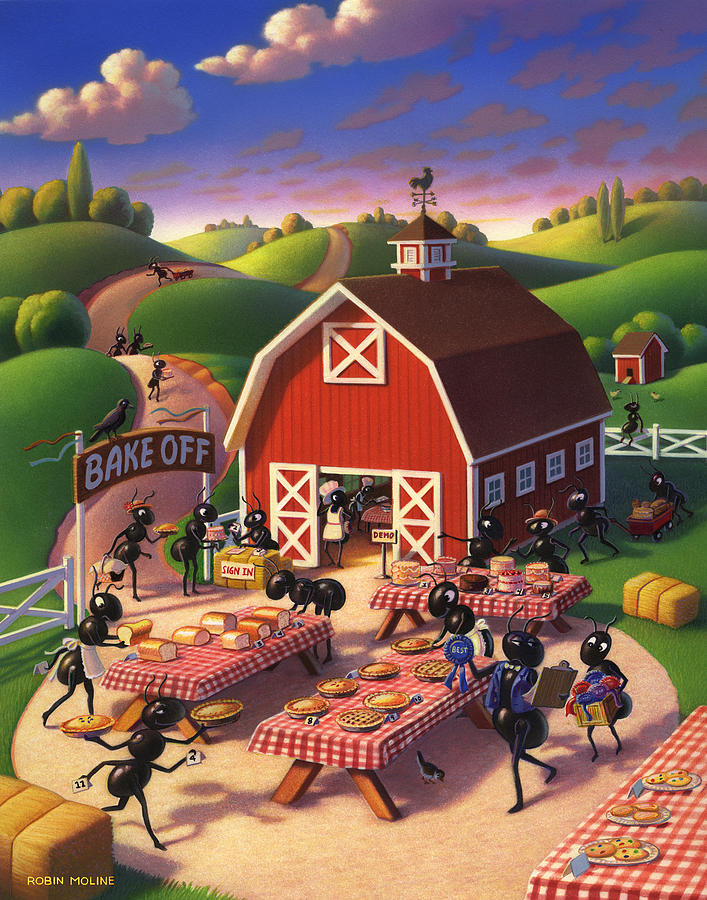 Summer Painting - Ants at the Bake Off by Robin Moline
