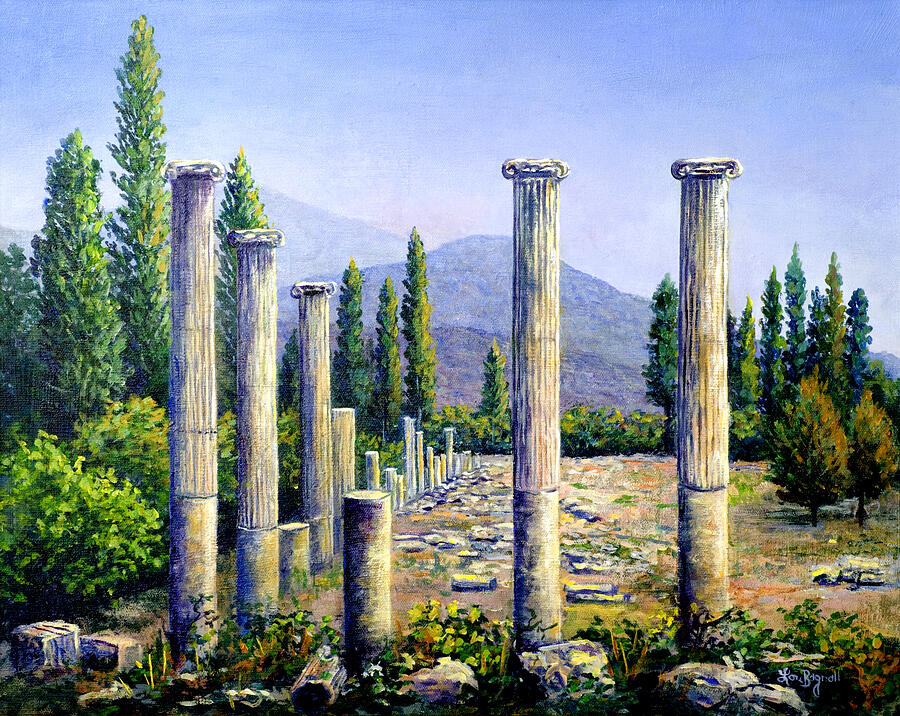 Aphrodesias Ruins Painting by Lou Ann Bagnall