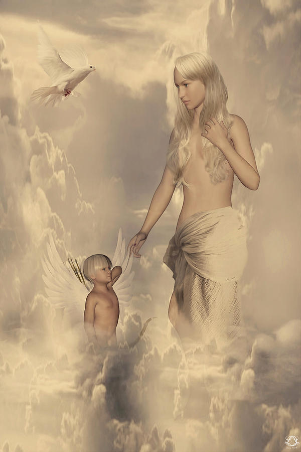 Aphrodite and Eros Digital Art by Lourry Legarde