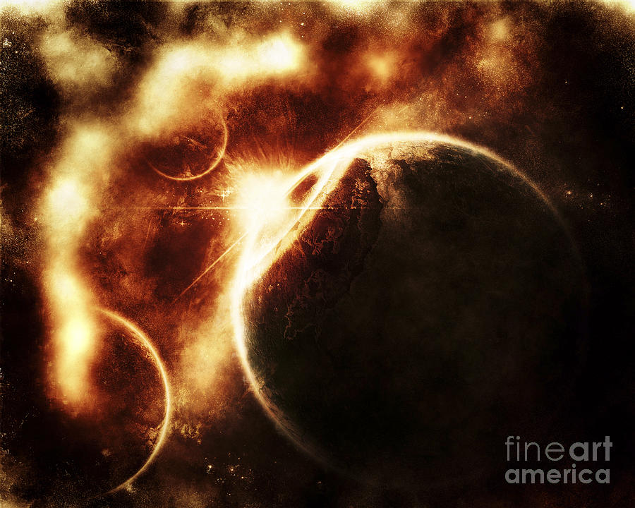 Apocalyptic View Of A Solar System Digital Art by Tomasz Dabrowski