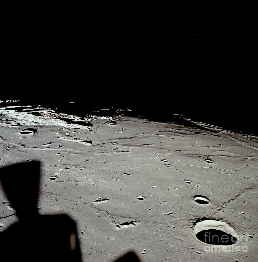 Space Photograph - Apollo 11 Approaching Landing Site by Nasa
