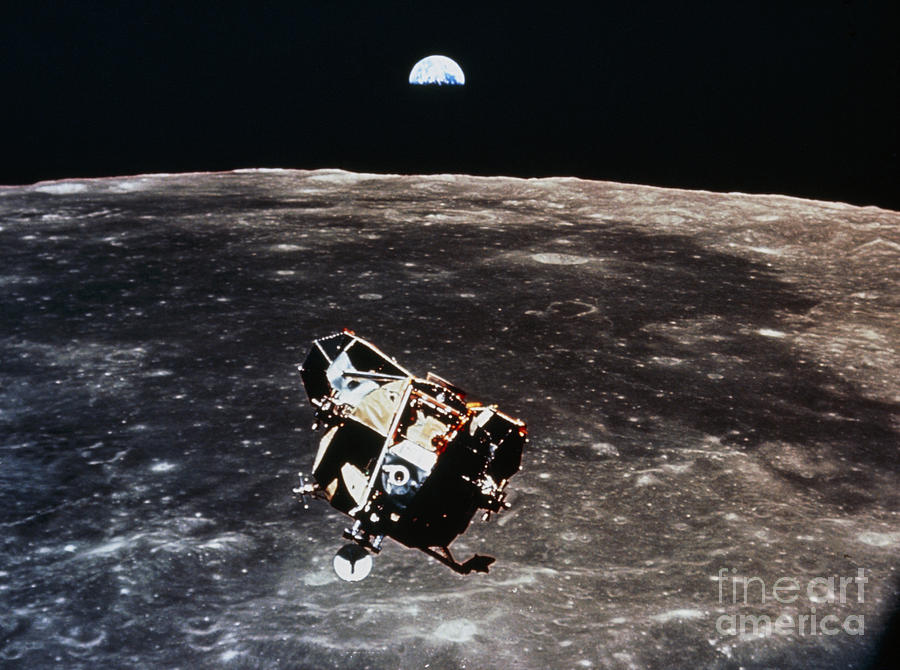 Apollo Photograph - Apollo 11 Photo Of Lunar Module Ascent by NASA Science Source