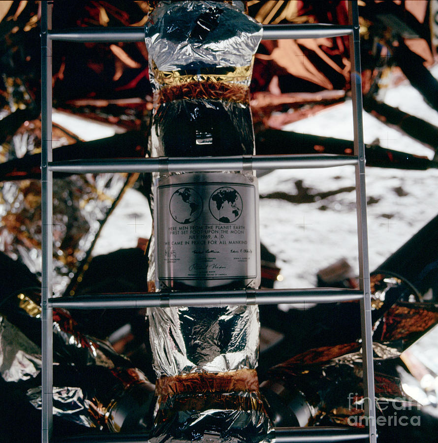 Apollo 11 Plaque Photograph by Nasa