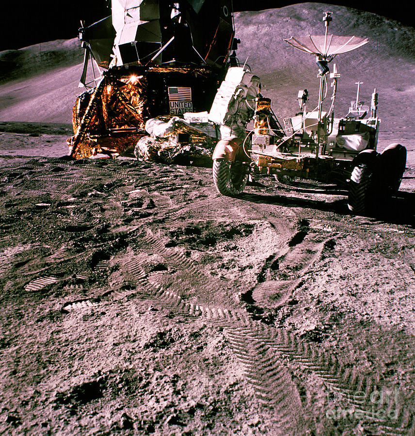 Apollo 15 Lm And Rover Photograph by Nasa