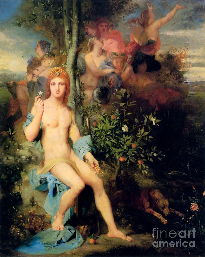 Gustave Moreau Photograph - Apollo And The Nine Muses by Photo Researchers