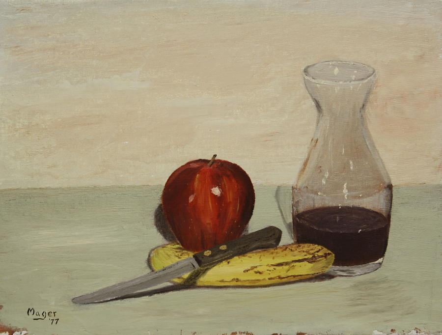 Apple and Banana Painting by Alan Mager