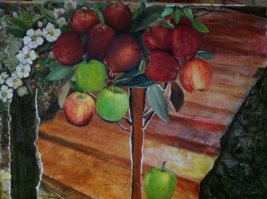Imaginative Painting - Apple For My Child Hood by Giti Ala