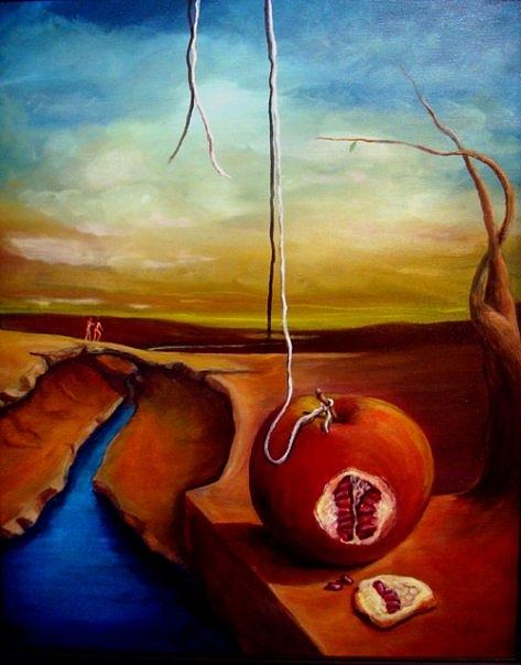 Apple on a String Painting by Sohrab Leilaji - Fine Art America