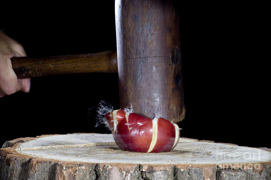 Apple Smashed With Mallet Photograph by Ted Kinsman