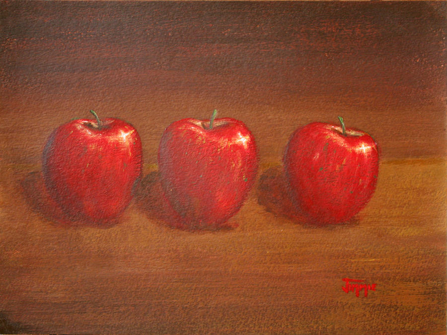 Apple Trio Painting by Jimmie Bartlett