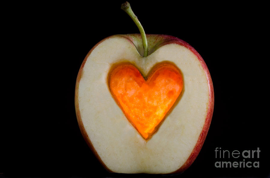 Apple with a heart Photograph by Mats Silvan
