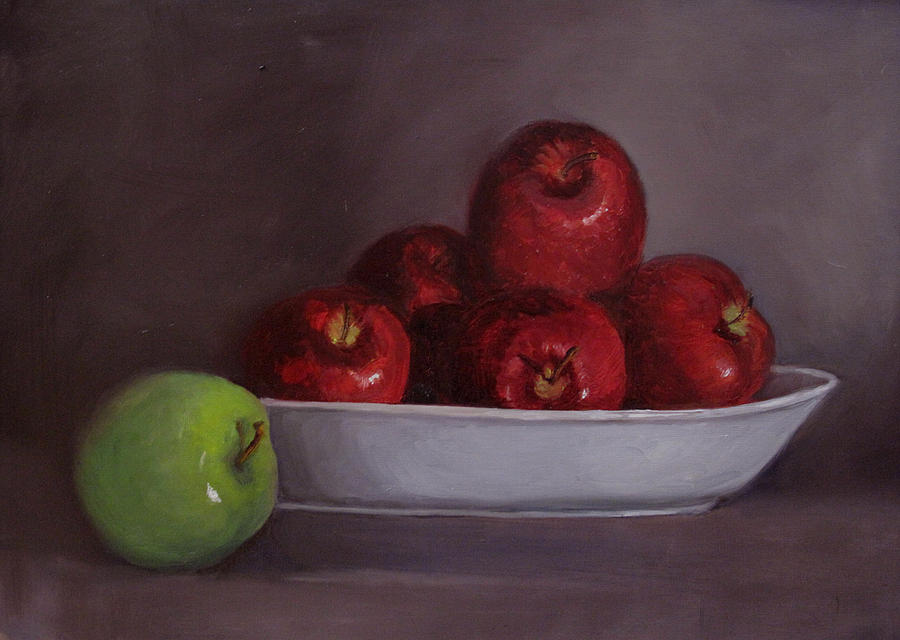 Apples -Still life Painting by Asha Sudhaker Shenoy