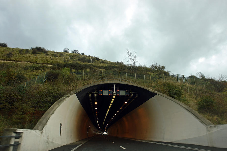 Approaching a tunnel on a highway in England Photograph by Ashish Agarwal