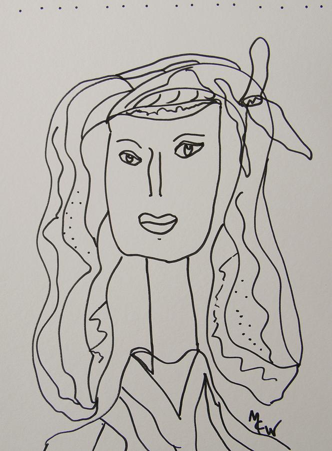 Black And White Drawing - April Ann by Mary Carol Williams