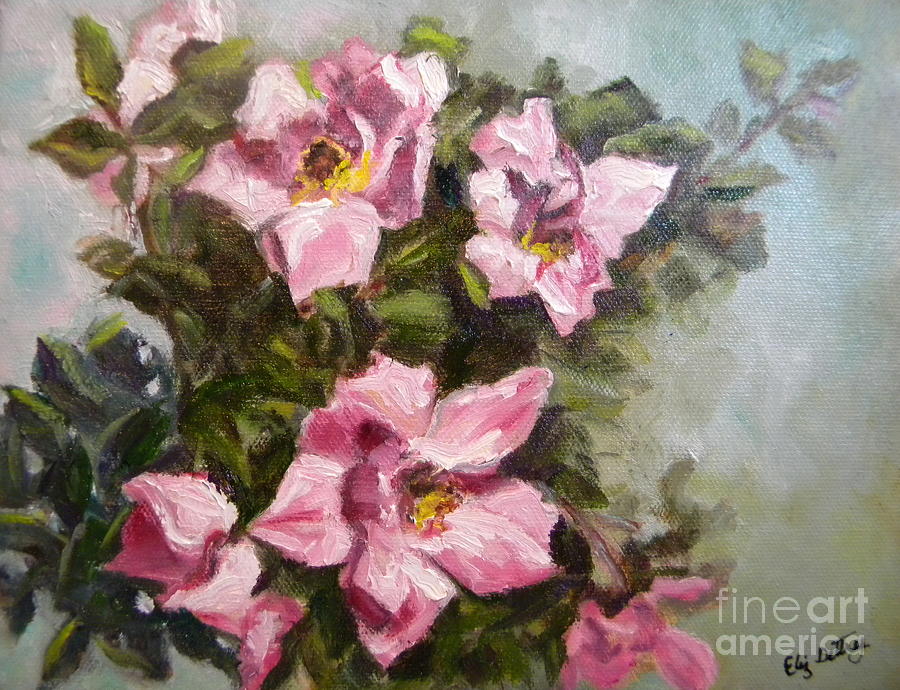 April roses Painting by Liz Dettrey