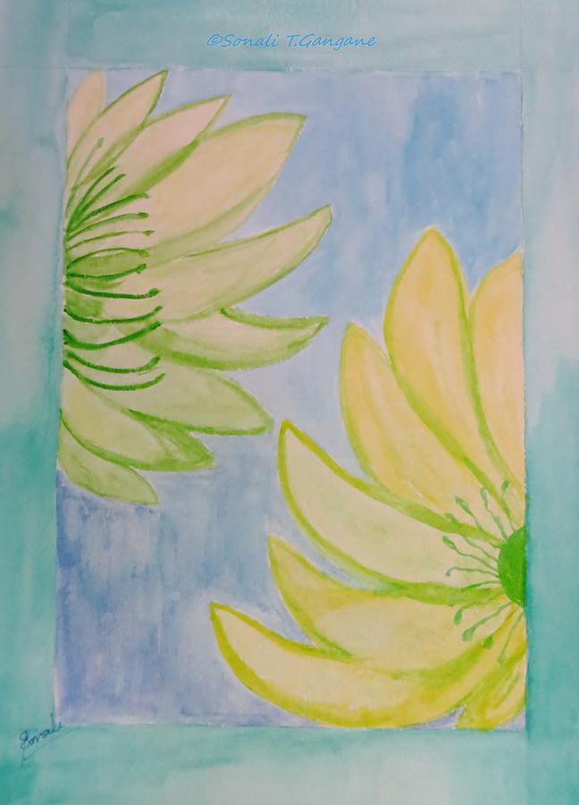 Water Flowers Painting - Aqua Flowers by Sonali Gangane