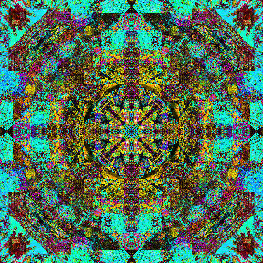 Aqua Mandala Digital Art by Betsy Jones - Fine Art America