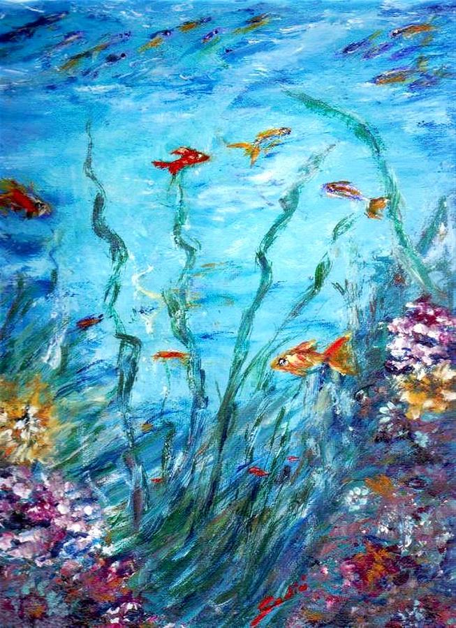 Aqua  Painting by Mary Sedici