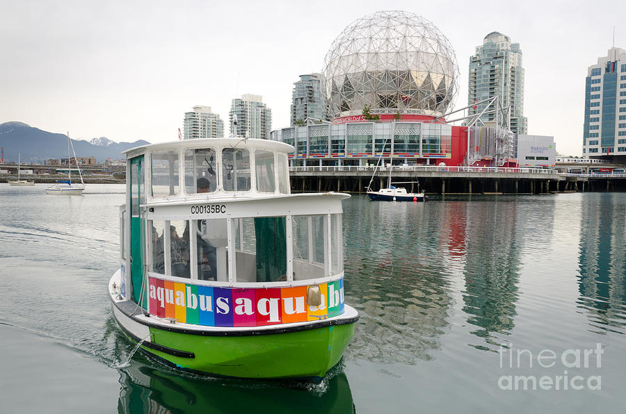 Boat Photograph - AQUABUS TELUS world of science false creek vancouver bc canada by Andy Smy