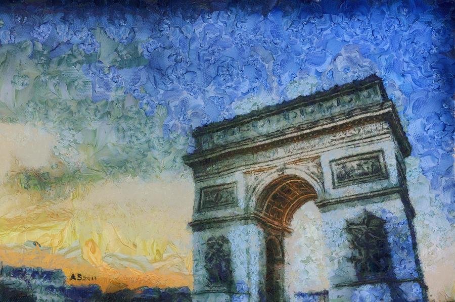 Arc De Triomphe Painting by Aaron Stokes
