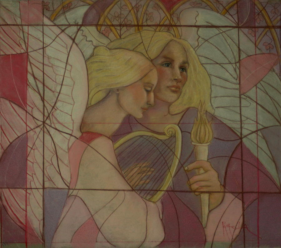 Archangel And Faith Painting by Pamela Mccabe