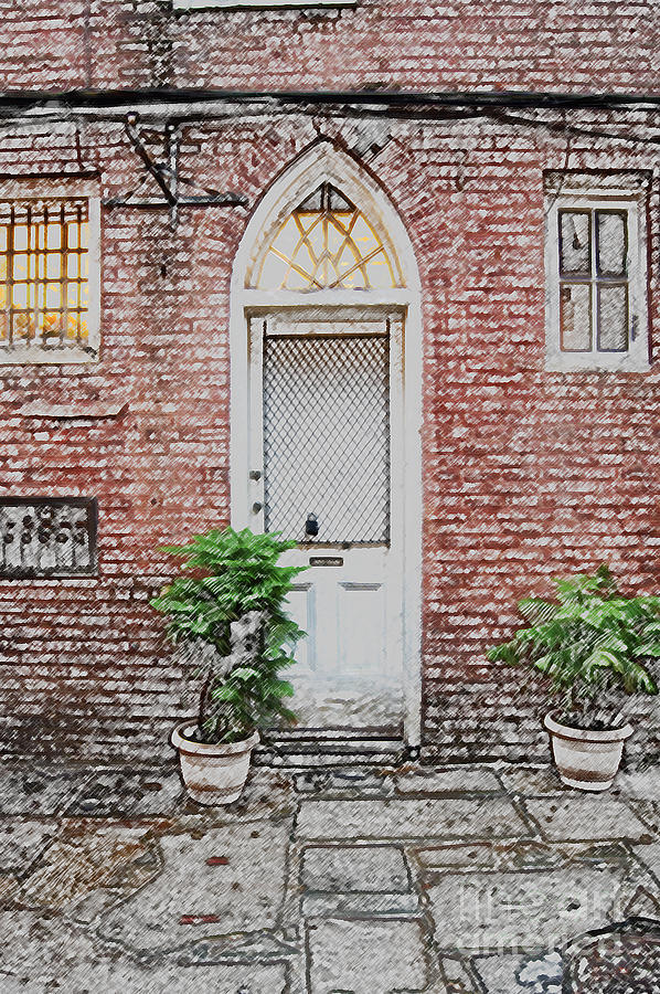 Arched Doorway French Quarter New Orleans Colored Pencil Digital Art Digital Art by Shawn OBrien Arched Doorway French Quarter New Orleans Colored Pencil Digital Art Digital Art by Shawn OBrien