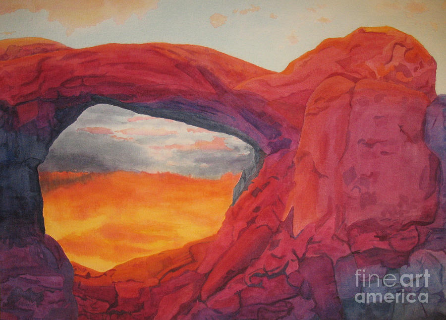 Arches National Park Painting - Arches Sunfire by Vikki Wicks