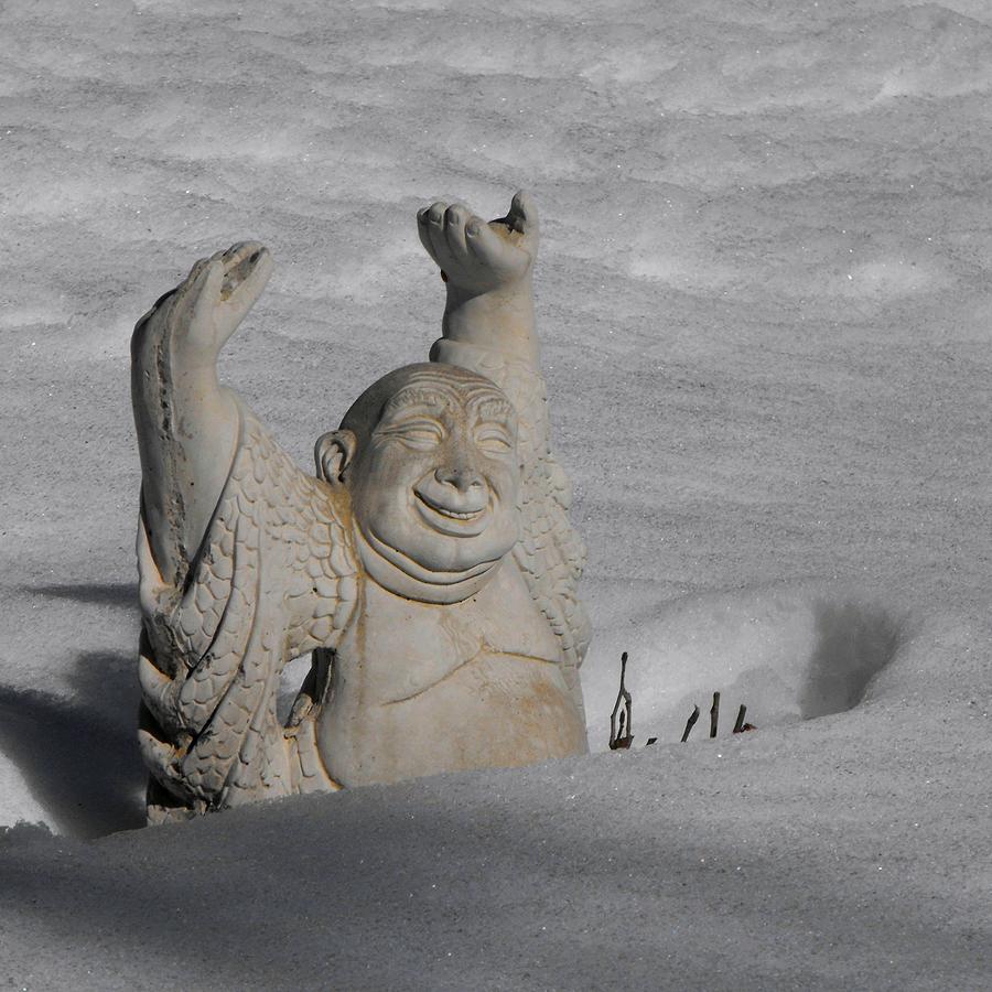 ARCHITECTURE Buddha indifferent to the snow Photograph by William OBrien