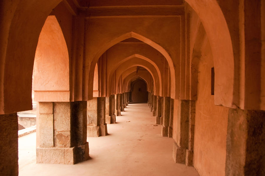 Architecture Photograph - Archways and pillars and the long corridor of an old Baoli by Ashish Agarwal