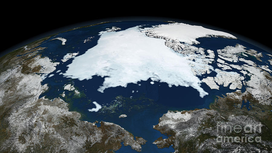 Arctic Sea Ice, 2008 Photograph by NASA Goddard Space Flight Center Scientific Visualization Studio