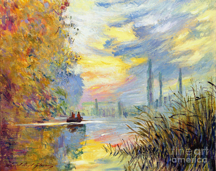 Argenteuil Evening - sur les traces de Monet Painting by David Lloyd Glover