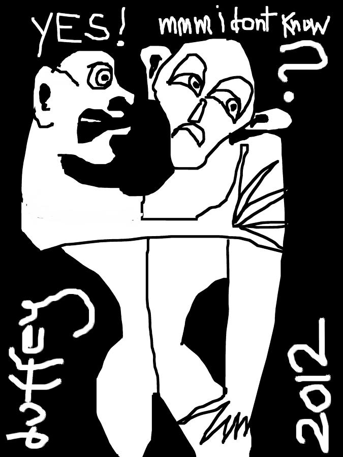 Arguing With Myself Drawing by Doug Duffey