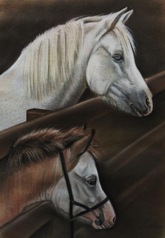 Welsh Pony Painting - Arian and Lily by Lucy Deane