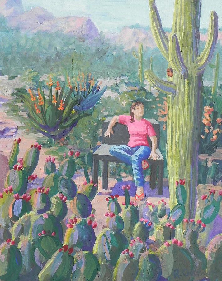 Cactus Painting - Arizona Dreamin by Rita Goldner